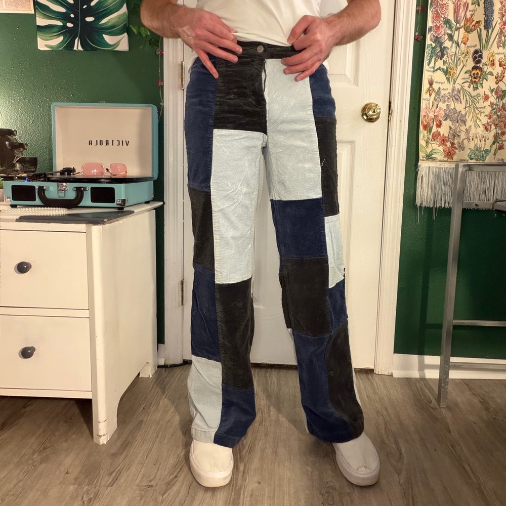 PacSun Multicolor Patchwork Flare Jeans